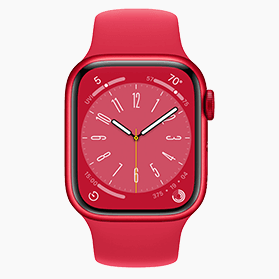 Remis à neuf Apple Watch Series 8 41mm aluminium rouge 4g avec bracelet sport rouge     