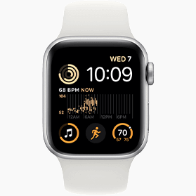 Remis à neuf Apple Watch SE 2022 40 mm aluminium argent wifi avec bracelet sport blanc 
