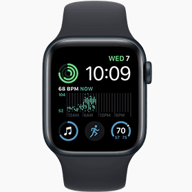 Remis à neuf Apple Watch SE 2022 40 mm aluminium noir wifi avec bracelet sport noir