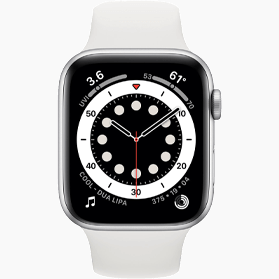 Remis à neuf Apple Watch Series 6 40 mm aluminium argent wifi avec bandeau sportif blanc