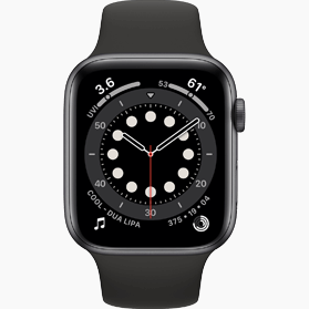 Apple Watch Series 6 40 mm aluminium noir wifi reconditionné avec bracelet sport noir    