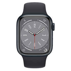 Apple Watch Series 8 45mm aluminium noir 4G avec bracelet sport noir