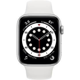 Apple Watch Series 6 40 mm aluminium argent 4g avec bracelet sport blanc